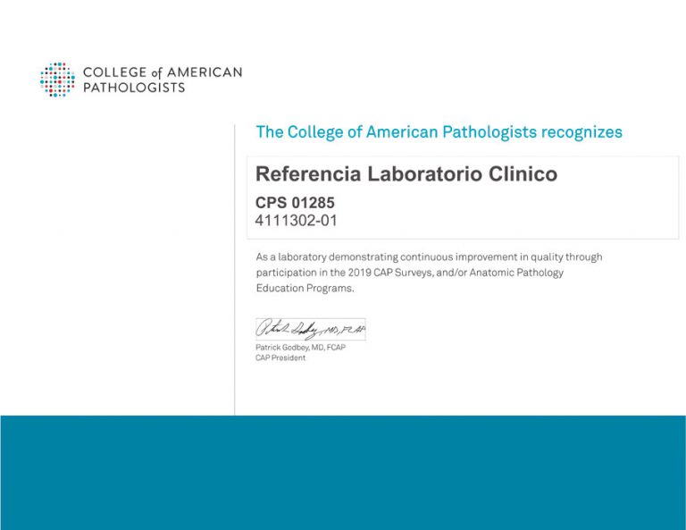 The College of American Pathologists recognizes Referencia Laboratorio ...